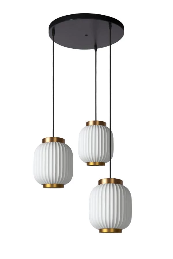 Lucide GOSSE - Pendant light - 3xE27 - White - turned off